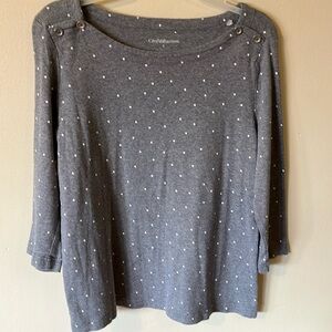 Croft & Barrow top, L, 3/4” sleeves, 19.50” pit to pit, 23”L,good condit…